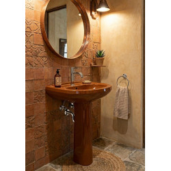 LAVATORIO C/ PEDESTAL DECA IZY MARRON