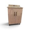 MUEBLE DE BAÑO ESTÁNDAR CON MESADA DE MARMOL MARRÓN MADERA