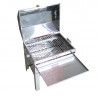 CHURRASQUERA INOX BARCO C/ TAPA INOX 40X30