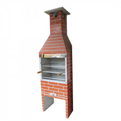 CHURRASQUERA MEDIA PINTADA INOX LUXO.